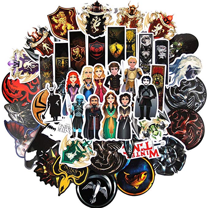 Game of Thrones Stickers(100pcs) Vinyl Stickers for Laptop Apple Mac Air Pro Retina Winter is Coming - steebieqa