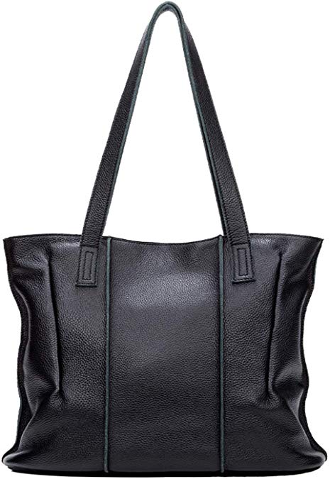 RFID Purses and Handbags Women Handcrafted Vintage Cow Top Layer Leather Tote Raw Edge - steebieqa