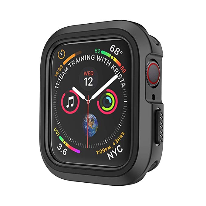Compatible Apple Watch Case 44mm Series 4 Series 5, Shockproof and Shatter-Resistant Protective Bump - steebieqa
