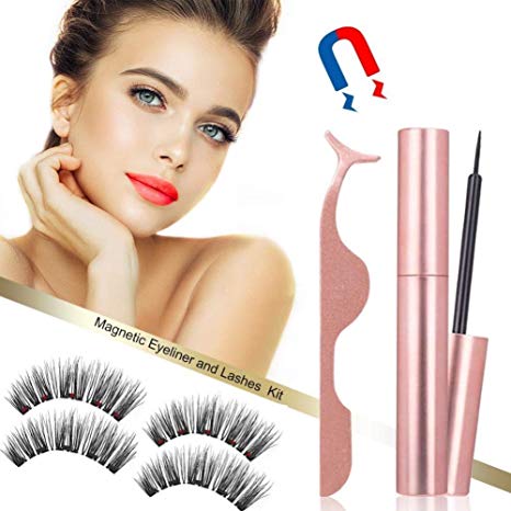 Magnetic Eyeliner and 3D Magnetic eyelash Kit | Natural Look | Waterproof and Smudge Resistant | No - steebieqa