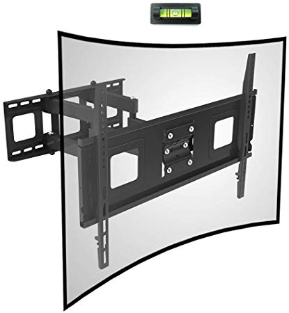 Fleximounts Curved Flat TV Wall Mount TV Bracket for 32-65 inch up to 132lbs VESA 600x400mm with Swi - steebieqa