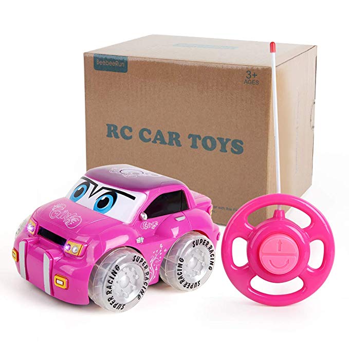 BeebeeRun RC Car Toy for Girls | Pink Purple Remote Control 2CH Racer Vehicle for Kids, Toddlers - steebieqa