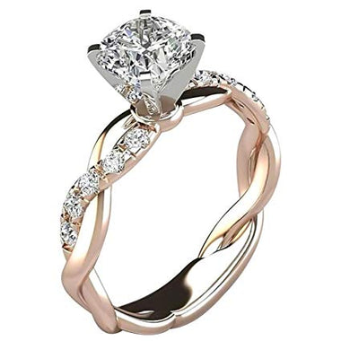 Ridkodg Promise Rings for Her - Elegant Diamond Engagement Wedding Ring Bridal Rings Couples (Rose G - steebieqa