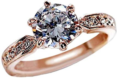 Ridkodg Promise Rings for Her - Elegant Diamond Engagement Wedding Ring Bridal Rings Couples (Rose G - steebieqa